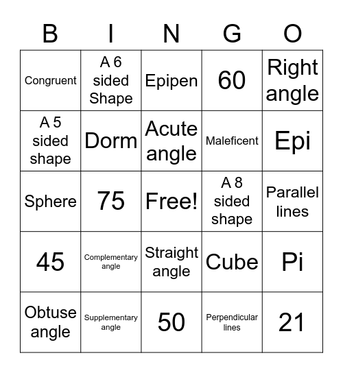 Room 25 Zach Bingo Card