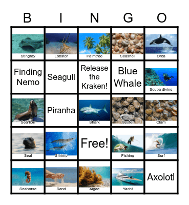 Ocean Bingo Card