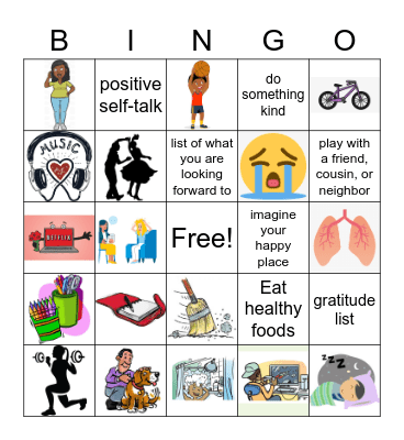 TIS Mental Health Bingo Card