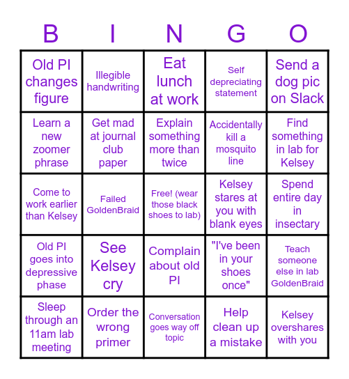 Nick Bingo Card