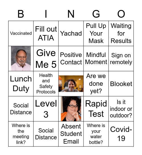 Yachad Bingo Card