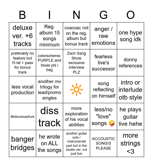 LT2 (era) BINGO Card