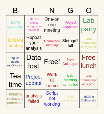 Guda Lab Bingo!!! Bingo Card