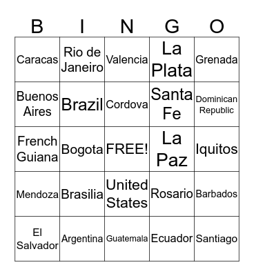 Team LATAM/CANADA Bingo Card