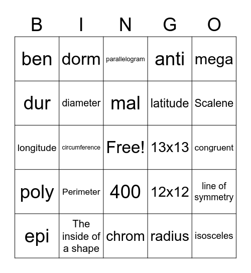 Room 25 Colt Bingo Card