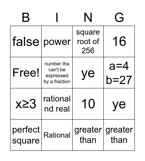 PROJECT Bingo Card