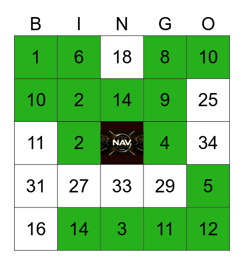 BINGO NAV Bingo Card