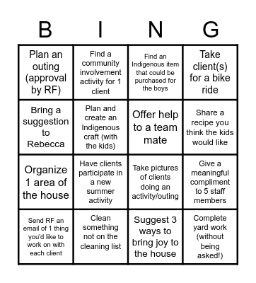 Thain Bingo! Bingo Card