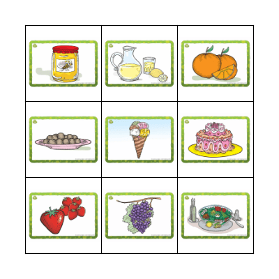 FOOD Bingo Card