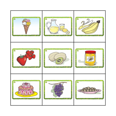 FOOD Bingo Card