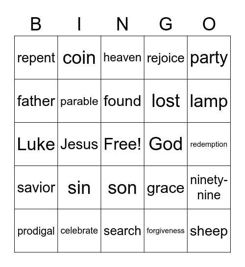 Journey with Jesus: Celebrate Through Parables Bingo Card