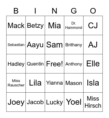 Sugartown Bingo Card