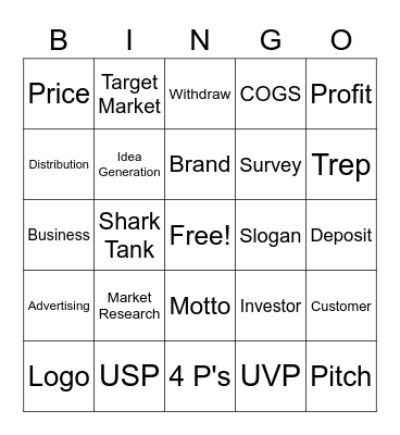 Business Bingo Card