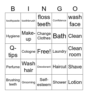 Activities of Daily Living Bingo Card