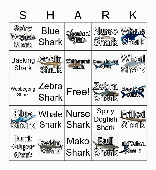 SHARK BINGO Card