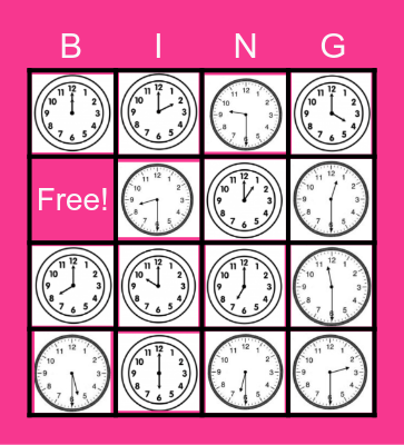 Time Bingo Card