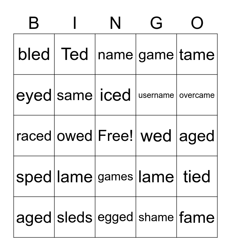 words-ending-in-ame-and-ed-bingo-card