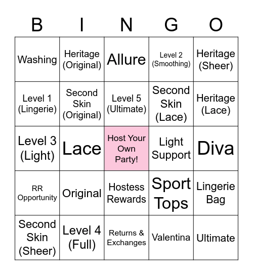 Live Cami Overview Bingo Card