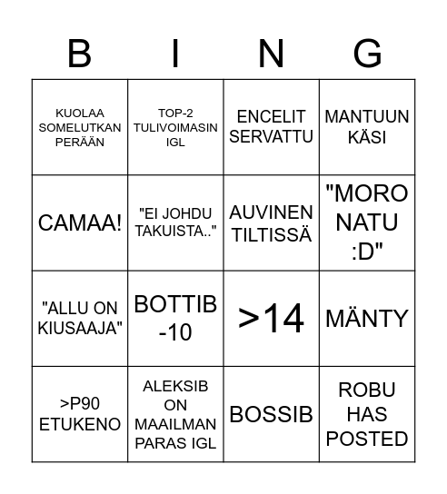 BOBIVEETIBINGO Card