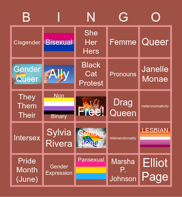 LGBTQ + Bingo Card
