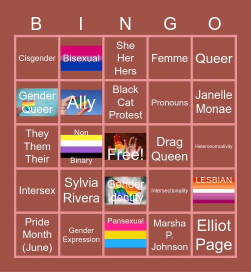 LGBTQ + Bingo Card