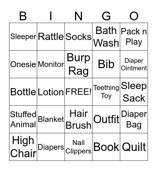 Gift Bingo Card