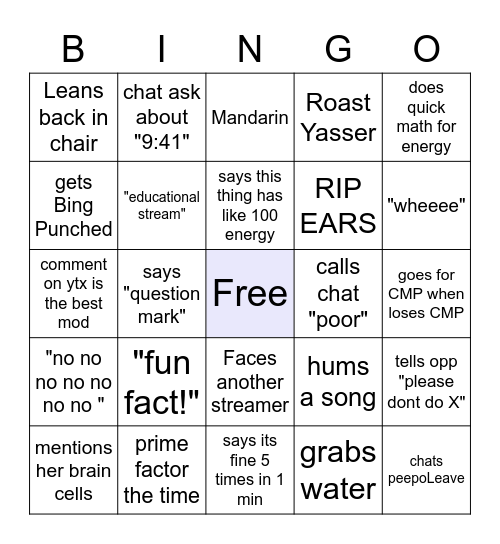 Bingo Card peepoClap Bingo Card