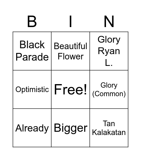 Mariama Bingo Test Bingo Card