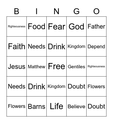 Zoom Bible Bingo Card