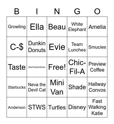 2021 CME/MCC Retreat Bingo! Bingo Card