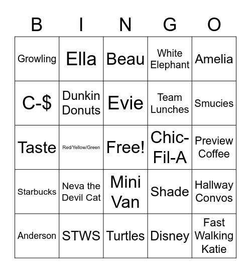 2021 CME/MCC Retreat Bingo! Bingo Card