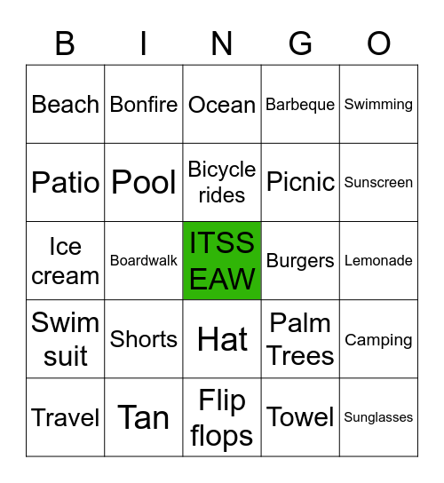 Summer Bingo Card