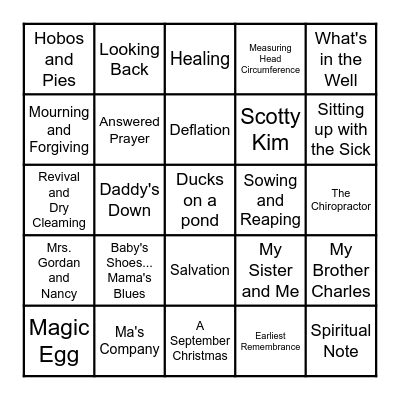 My Bundle of Early Life Bingo Card