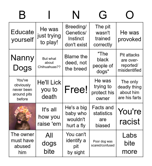 Pitnutter Bingo Card