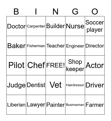 What do people do? Bingo Card