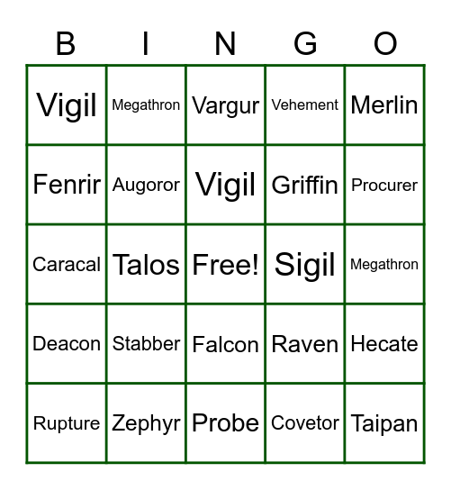 Fashion Show Bingo Card