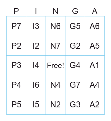 Fun Time Cards Bingo Card