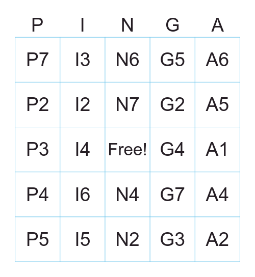 Fun Time Cards Bingo Card