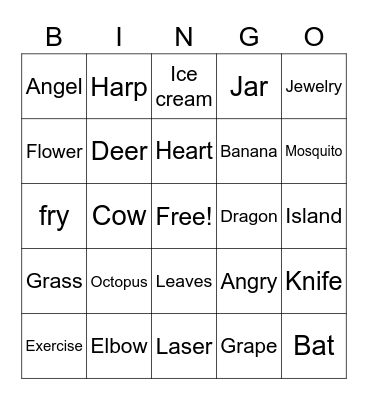 Vocab Bingo Card