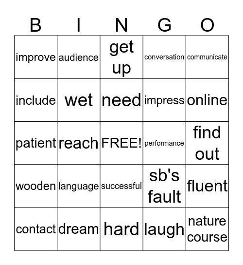 Units 6-9 Bingo Card