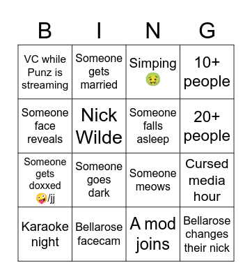 VC-1 Bingo Board Bingo Card