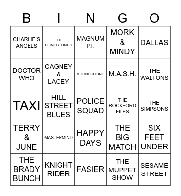 CLASSIC TV Bingo Card