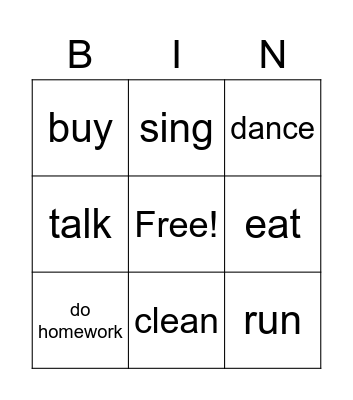 P11 U1 Grammer Bingo Card
