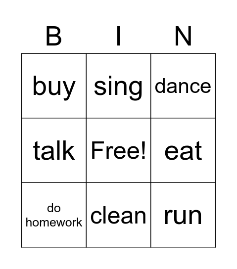 P11 U1 Grammer Bingo Card