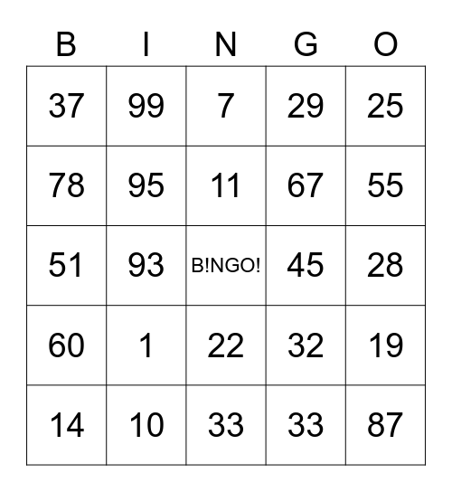 Sunrisers Bingo Card