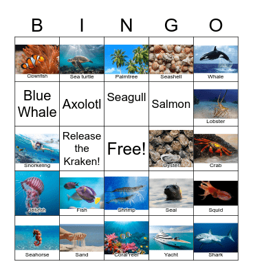 Ocean Bingo Card