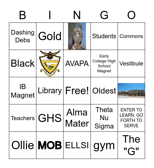 Garland High School Bingo Card