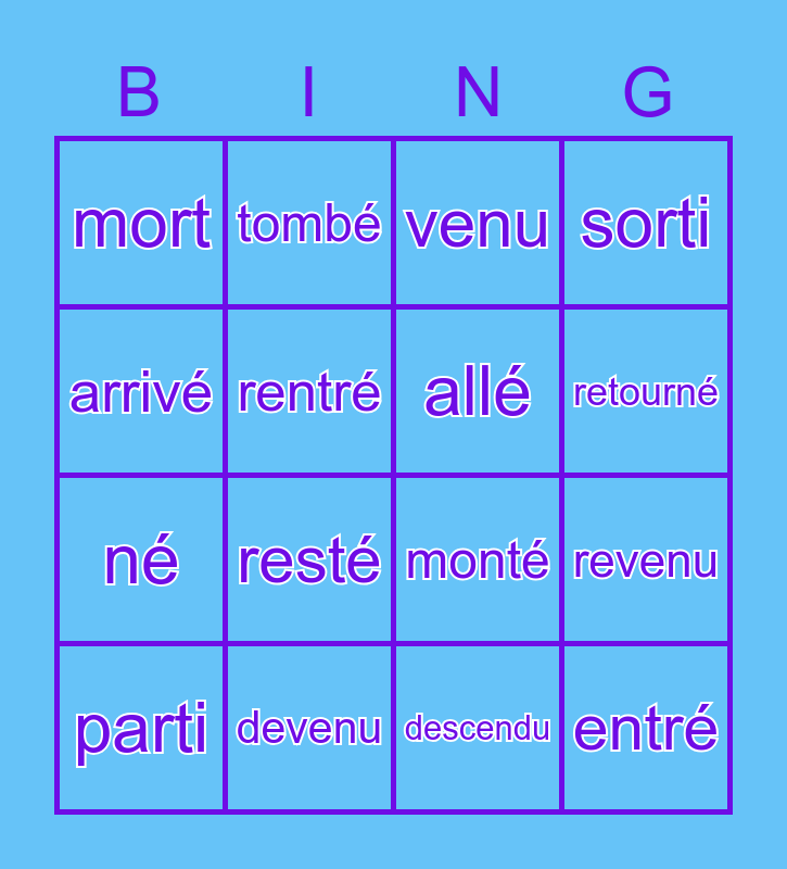 etre-verb-past-participles-bingo-card