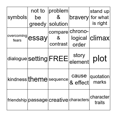 Testing Vocab 4-5 Bingo Card