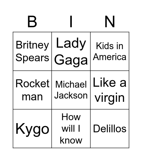 Brett 2 Bingo Card